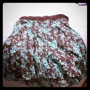 Brown and Green High Waisted Skirt.